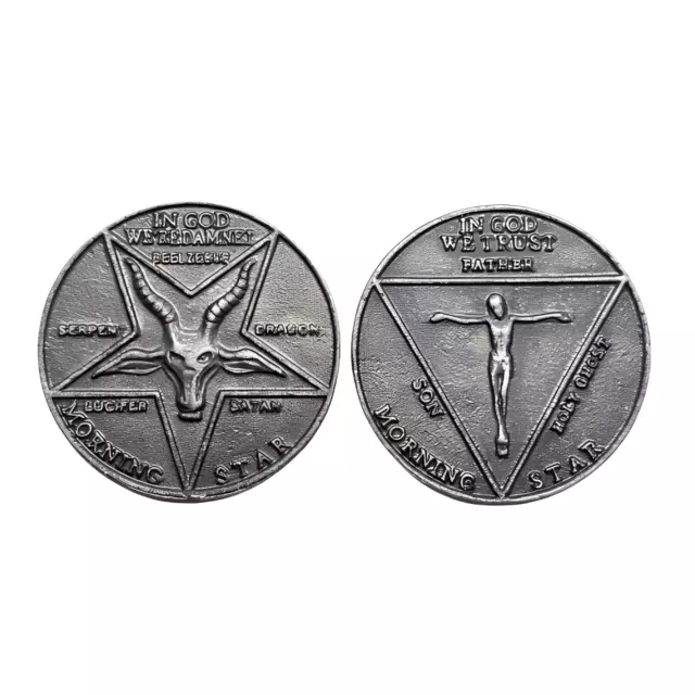 Lucifer Morning Star Pentecostal Coin Cosplay TV Show Prop 32mm x 2mm Metal Coin