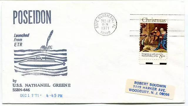 1971 POSEIDON Submarine Launch from ETR USS Nathaniel Greene - Cape Canaveral