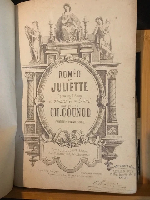 Charles Gounod Roméo et Juliette partition reliée piano seul éditions Choudens