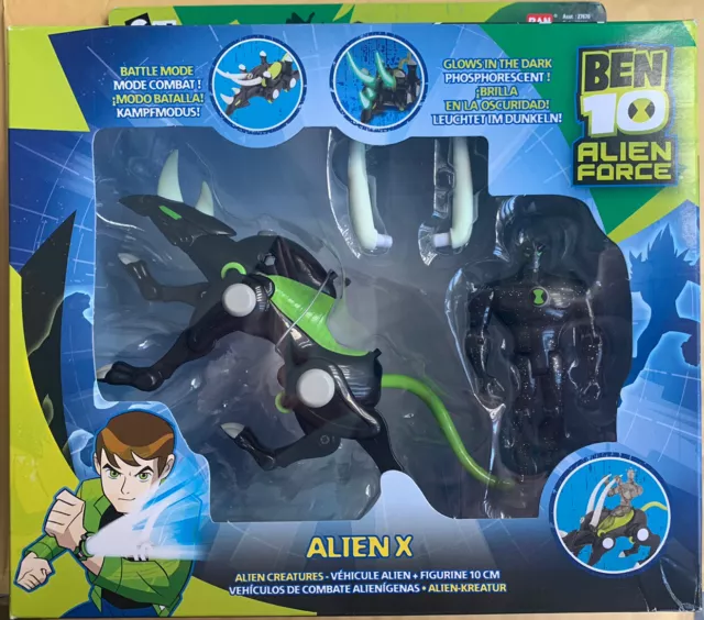 Ben 10 Ten Alien Force - Alien X + Vehicle! Creatures! 4 Inch 10 Cm. Very Rare!