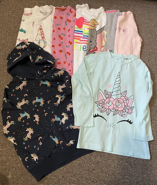 Girls top bundle age 6-7, good condition, disney, NEXT, M&S