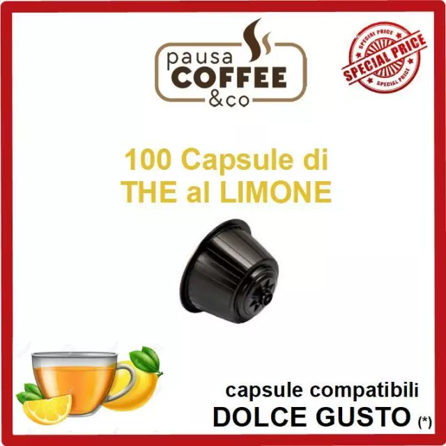 100 capsule cialde THE TE TÈ AL LIMONE compatibili Nescafè DOLCE GUSTO