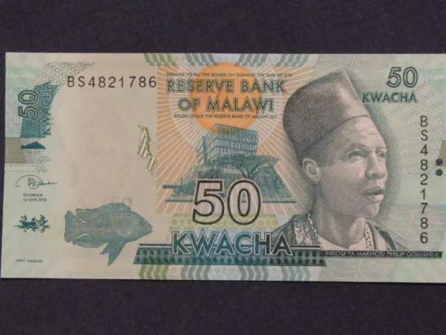 Malawi 50 Kwacha   Safari  2016 UNC note  Elephant note great color in this one