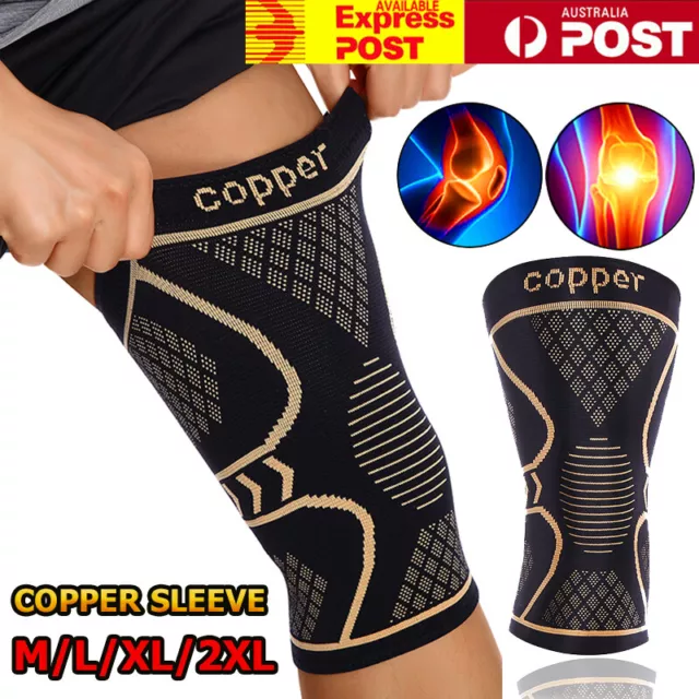 Copper Knee Support Sleeve Compression Brace Patella Stabilizer Gyms Jogging