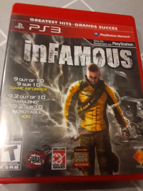 inFamous Greatest Hits Sony PlayStation 3-Complete In Box Very Good Condition
