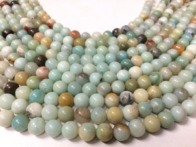 Multi Amazonite Rond Perles, Naturel 8mm Perles 12 " Pouce Brin