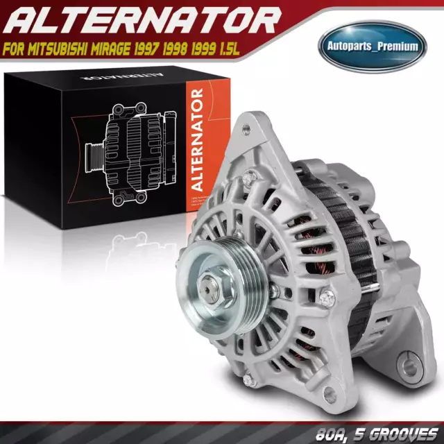 Alternator for Mitsubishi Mirage 1997 1998 1999 1.5L 80A 12V CW 5-Groove Pulley