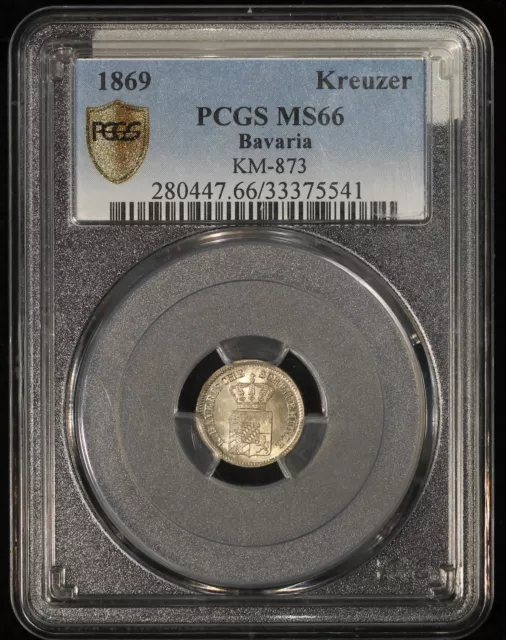 1869 Kreuzer - German States/Bavaria - PCGS MS-66                    TQ1817.1/LN