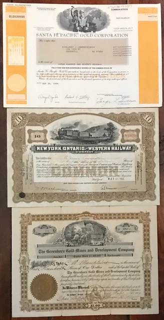 12 Antique + Vintage Stock Certificates - Gold, Rr, Coal, Insurance Vg Condition
