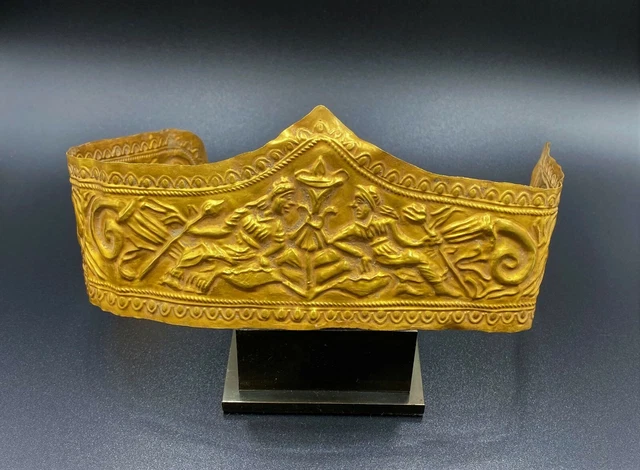 Ancient Roman Hellenistic Greek Gold Pediment Diadem Jewelry Antiquity Artifacts