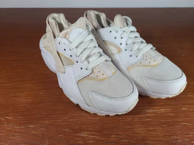 Nike Air Huarache Run GS Triple White Platinum 654275-110 Youth 5Y/ Women 6.5