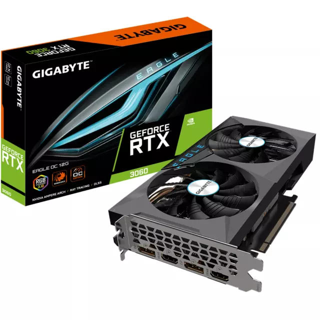GIGABYTE GeForce RTX 3060 EAGLE OC (Rev. 2,0) 12 GB GDDR6 Grafikkarte, UK Versand