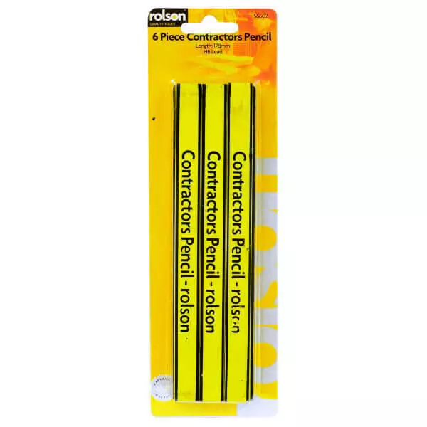 Rolson Contractors Pencil Home Garage Repair DIY Marking Tools 6pc - Yellow 2