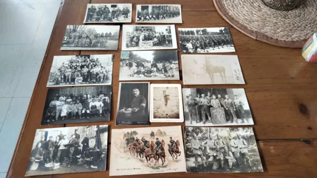 lot de photos anciennes militaires et cp