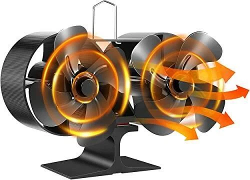 Ventilatore camino forno ventilatore con 8 fogli ventilatore camino senza corrente nero