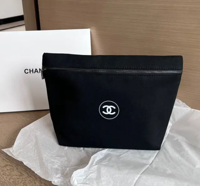 CHANEL BEAUTY LARGE Canvas Makeup Bag Travel Pouch Storage New VIP Gift no  box $49.00 - PicClick