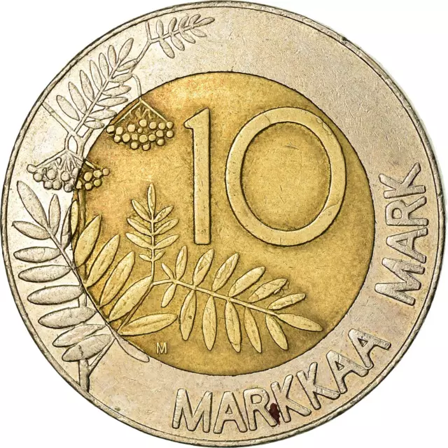 Finnish Coin Finland 10 Markkaa | Capercaillie Bird | Rowna Branch | 1993 - 2001