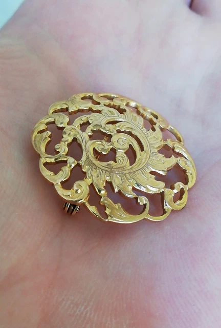 Broche Art Nouveau en plaqué or 3