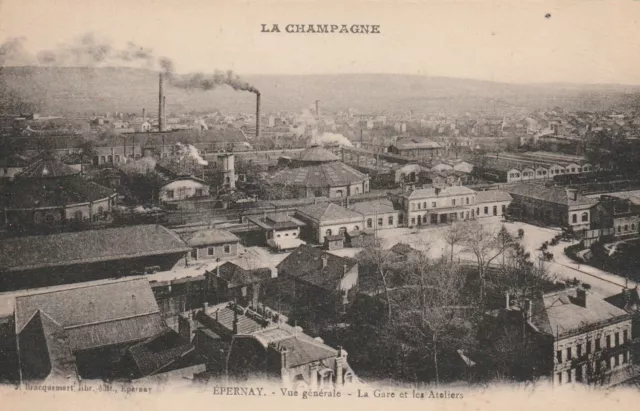 CPA 51 EPERNAY General View of La Gare et les Ateliers