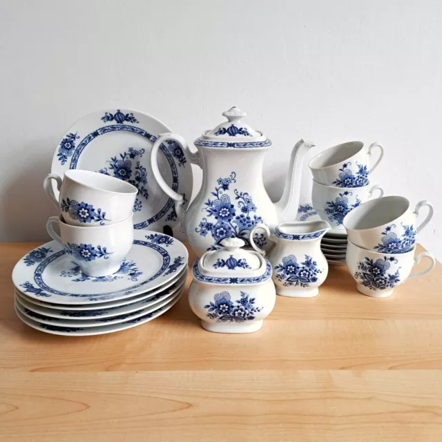 Vintage Mitterteich Tea Coffee Servic Blue White Bavaria Onion pattern 21 items