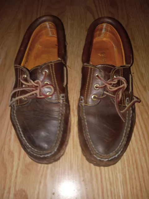 Timberland Heritage Noreen 3 Eye Leather Lug Sole Boat Shoes Womens 51304 9.5 W