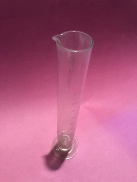 CILINDRO GRADUATO MISURA DA LABORATORIO IN VETRO  VINTAGE ALTO 24 Cm 2