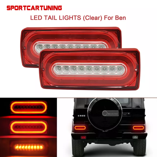 For 1990-2018 Mercedes Benz W463 G-Class LED Tail Brake Lights Turn Signal Lamps