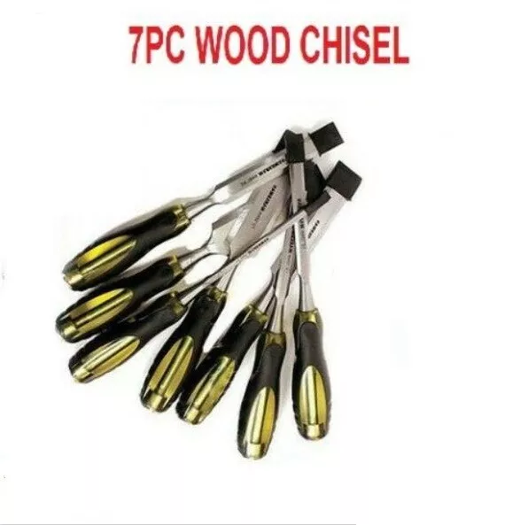 7pc Wood Chisel Set in Wooden Case CRV Chrome Vanadium Steel Chisels C6016