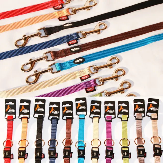 Nobby Qualität Nylon Hundehalsband Hundeleine Führleine Halsband XS-XL120-200cm