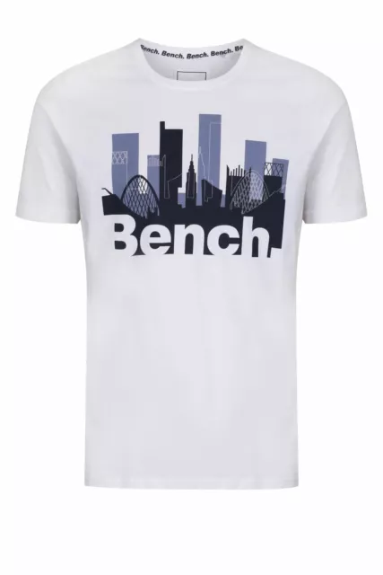 Da Uomo Girocollo T-Shirt BENCH Salford Stampa Grafica T-Shirt