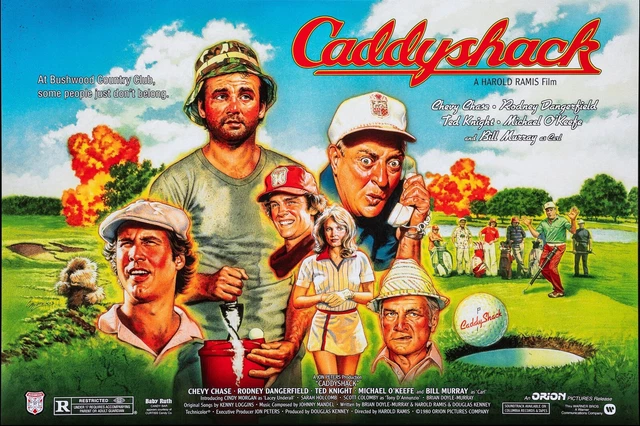 thumbnail interactive-video image 1 of Caddyshack Movie Poster 11x17 - Reproduction Of 1980 Classic With Chevy Chase 1 of 6