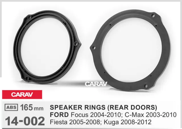 Lautsprecher Ringe passend für Ford Focus Fiesta Mondeo Tür hinten LS 165mm