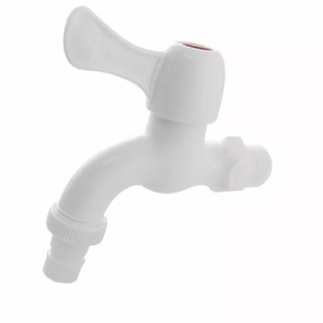 Houseware Garden White Plastic Bib Tap 1/4 Turn Faucet