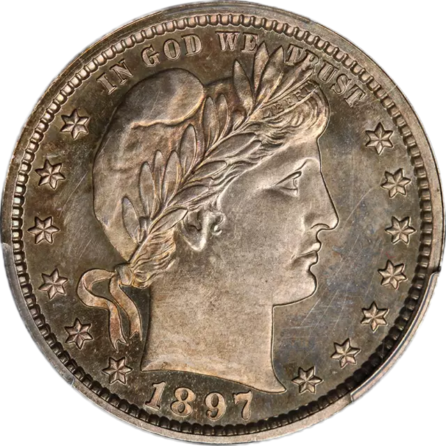 1897 Barber Quarter Proof PCGS PR63 Nice Eye Appeal Strong Strike