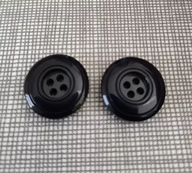 Lot  De 2 Boutons Noirs 4 Trous