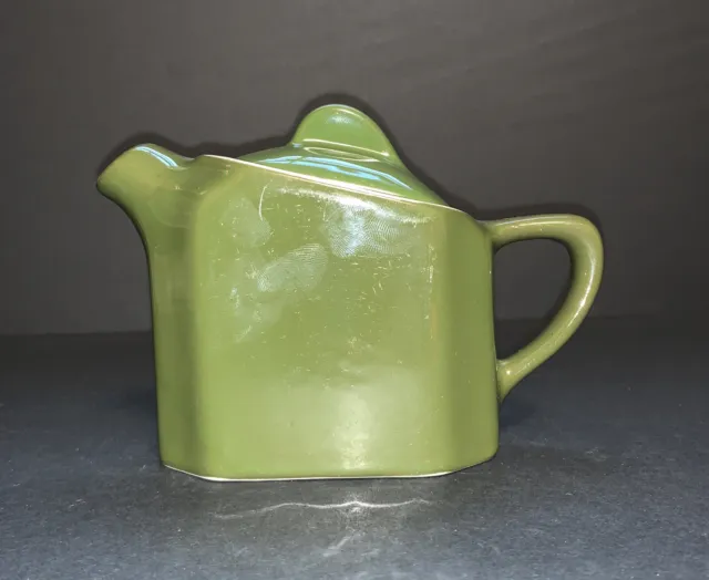Vintage Hall 186 Forest Green Tea Pot Rectangular 4.5” 1960