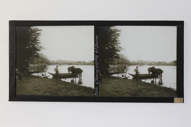 France Champigny-sur-Yonne Photo Stereo P50L4n3 Glass Plate Vintage c1930