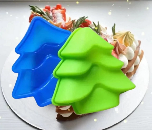 Lot de 2 Moules à bougies de Noël, Moule en silicone 3D en forme de