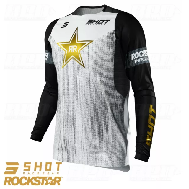 Adults Motocross Jersey Shot Contact Rockstar Energy White LTD Edition