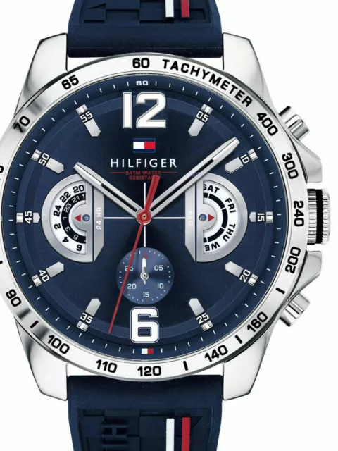 10pc Tommy Hilfiger Sport Decker Silicone Strap Multi-Function Watch 1791476