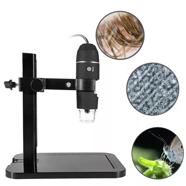 1000X USB Digital Microscope 8LED Endoscope 2MP Magnifier Camera With Stand