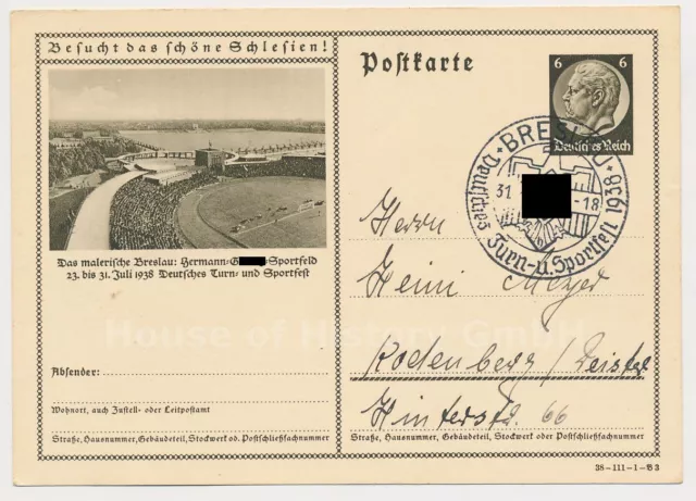 131473, Postkarte "Besucht das schöne Schlesien" Breslau Turn und Sportfest 1938