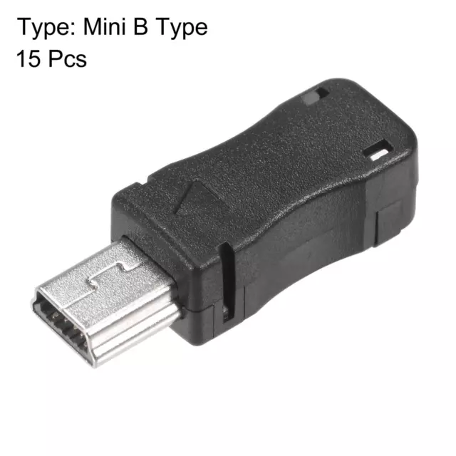 Mini USB 5 Perno Fai-da-Te Connettore Tipo Mini B Maschio Spina 15pz 2