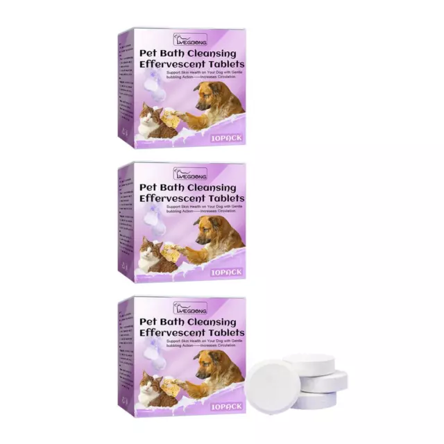 3x Pet Cleaner Effervescent Tablet Fresh Scent Odor Removal Shampoo for Dogs 2