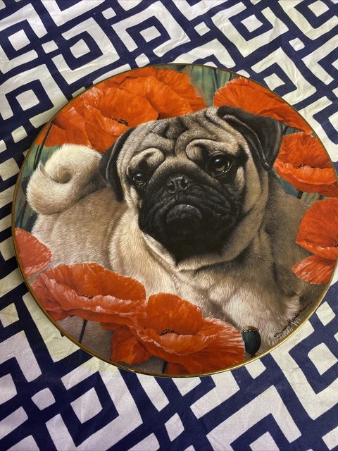 Danbury Mint Poppy Love Pug Plate