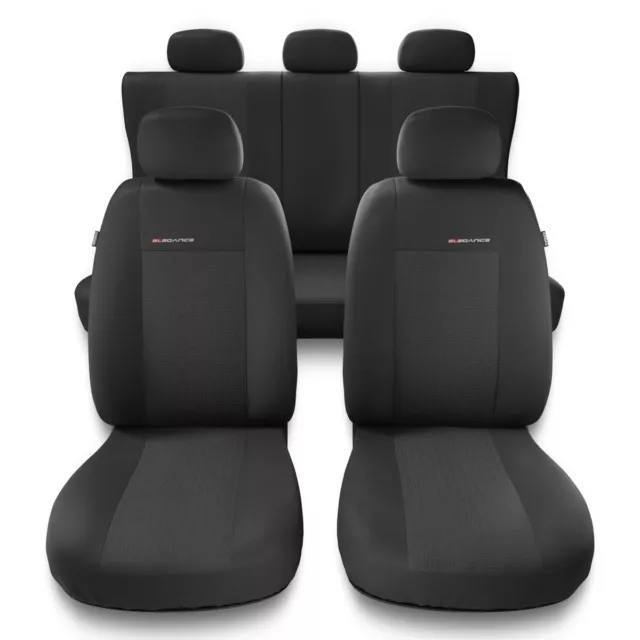 Fundas de asientos compatibles con Renault Kangoo (I, II) - Negro Gris - UNE-1