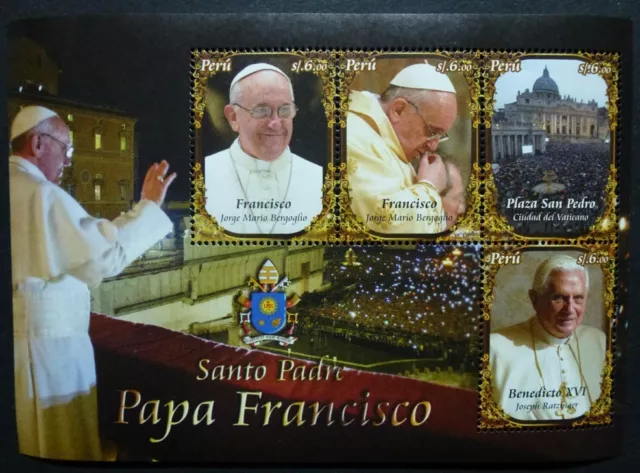 Peru 2013 Papst Franziskus Benedikt Pope Francis Benedict Religion MNH 2