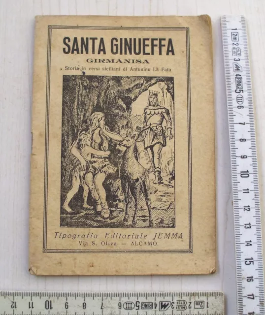 Antico Libretto Religioso Santa Ginueffa Versi Dialetto Siciliano Alcamo 1912