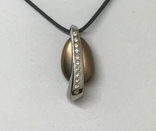 Collana Con Pendaglio Breil Stone In Acciaio E Zirconi Color Cognac