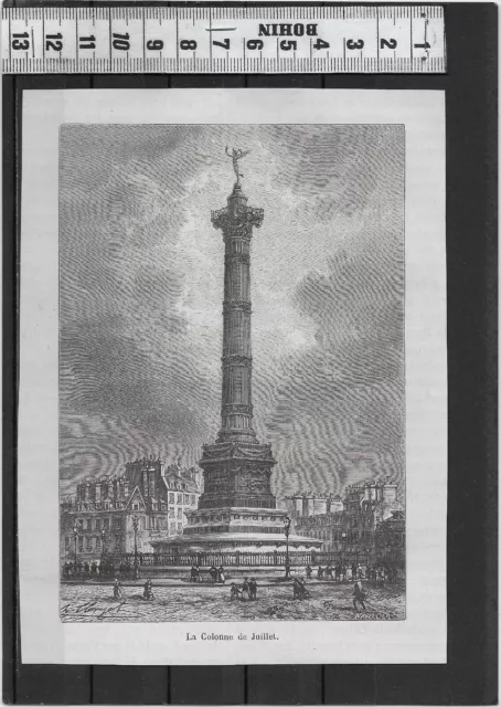 G18 / Fine 19 Eme Engraving / The July Column
